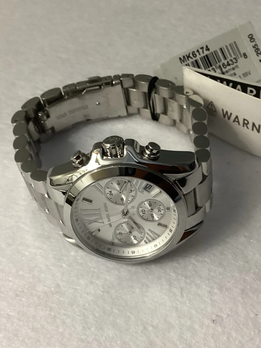 Michael Kors Bradshaw Silver-Tone Stainless Steel Bracelet Watch 36mm